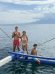 Mason with the birthday girl and Matt on an outrigger boat in Davao