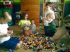 Kalani and Mason playing legos
