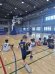 Blake at Valor Basketball Camp listening to the coach at the end of a week long camp that met for 7 hours each day