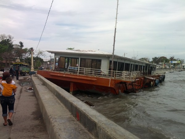 Aftermath of Typhoon Pablo that came through about a month before...this ferry isn't going anywhere