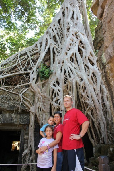 Ta Prohm Temple is referred to as "The Tomb Raider"  Angelina Jolie stood in this very spot (so they say)