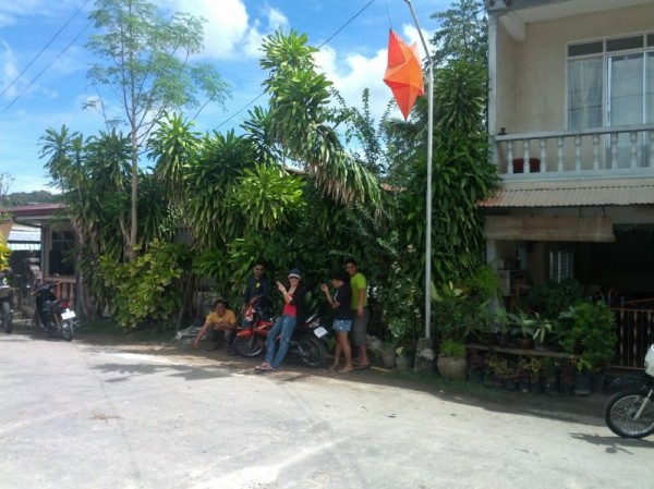 Waiting with our cousins to find out if the ferry is canceled (typhoon)