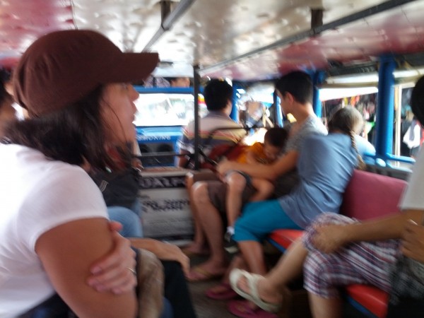 First time for all of us to ride a Jeepney...it got pretty crowded