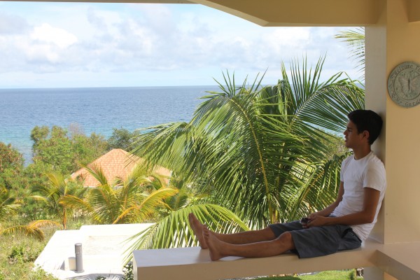 Enjoying the view of Siquijor from our resort (Firefly Cove)