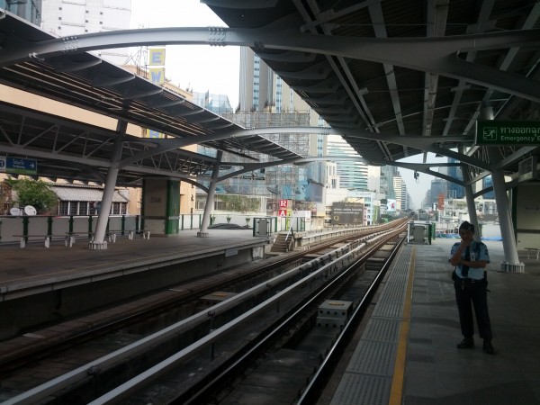 Sky Train of Bangkok...we took almost every form of transportation while exploring Bangkok (walking, van, taxi, tuk tuk, sky train...just missing the underground)