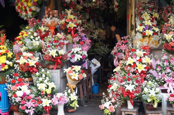 Flower Market of Thailand had hundreds of flowers and arrangements for sale