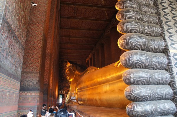 Reclining Buddha Wat Pho is 15 m high and 43 m long