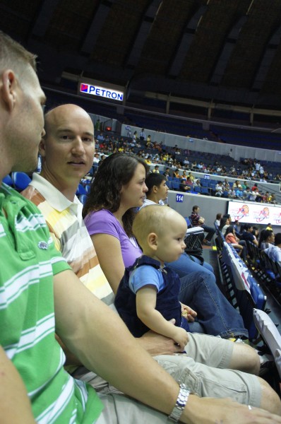 Enjoying a PBA (Philippine Basketball Association) game