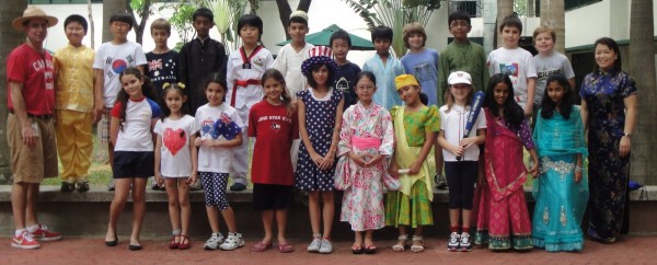 Her classmates on "International Day"