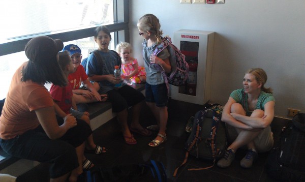 Ready to board our plane for Coron...but first a few rounds of the game "Telephone" while we wait for the plane