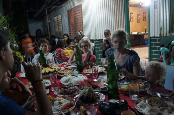 We sat at our own table and had utensils, glass plates and our own separate food from everyone else.