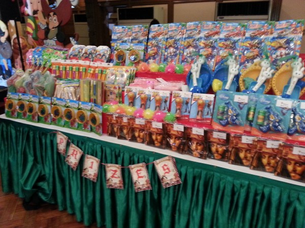 There were various games that they kids played and after each game they got a prize...this is the prize table