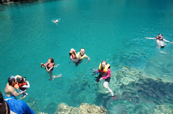 All 9 of us enjoyed snorkeling and seeing all the fish in the clear clear water.