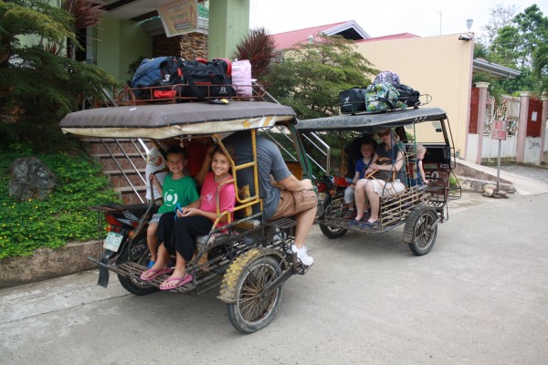 We stayed at a pretty run down place, but it was near the ferry port.  We all loaded up into 2 trikes and headed to the ferry terminal to go to Cebu.