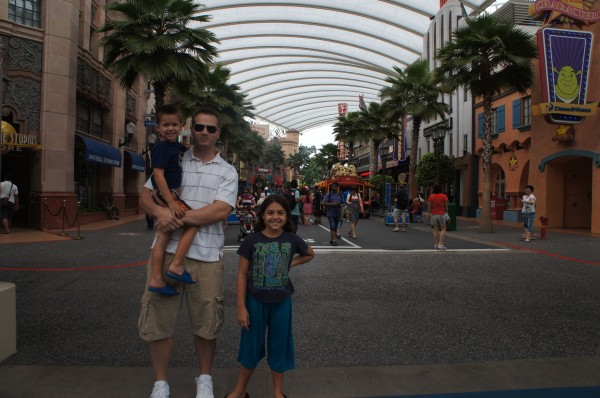 Day 2: Universal Studios which was near the aquarium on Sentosa Island.  This was the first time that Matt has been with us at an amusement park!