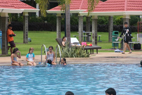 Kalani loved having friends around to swim with.