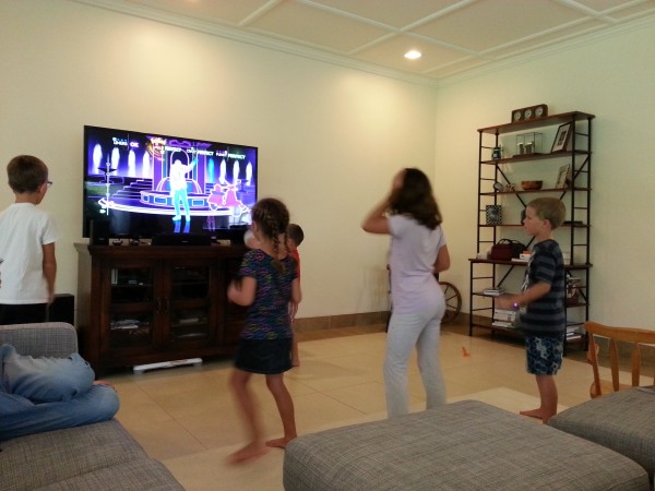 Dancing/playing at a friend's house
