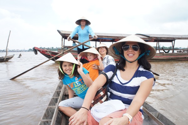 We rode in this smaller canoe to go down a channel of the Mekong Delta