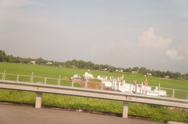 In Vietnam the farmer's family members who pass away are buried in their fields 