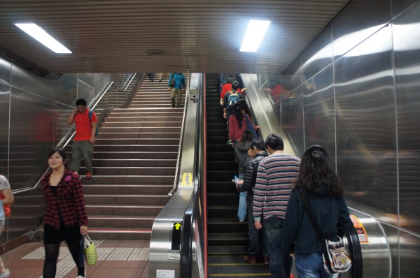 If you are going to stand on an escalator, stay to the right...everyone follows this rule