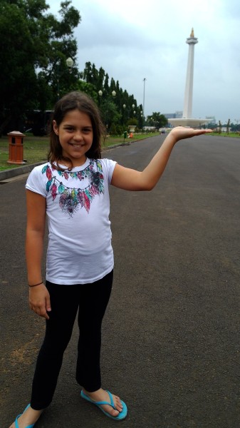 Kalani holding the National Monument