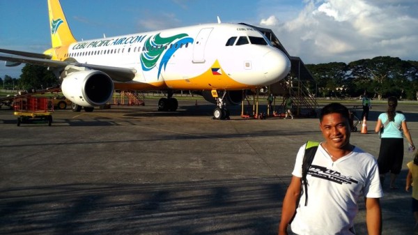 Our cousin ready to board his first plane and spend 5 days in Manila with us