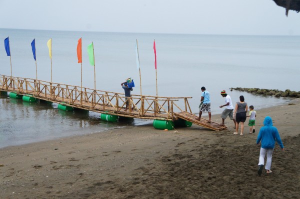 We got down to the pier by 7:30am to try our luck at spotting a whale shark. Peak season is from March to May, so we were a week or so early. The weather was bad and we didn't have any luck.