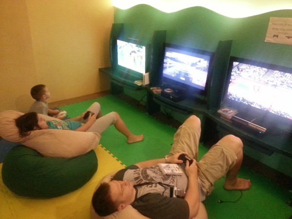 We spent some time swimming, playing table tennis and then everyone had a chance to play a video game