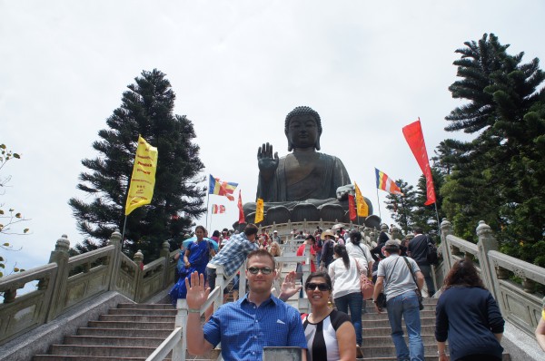 Buddha (34 meters high) is blessing us as we climbed the 268 steps to reach the statue
