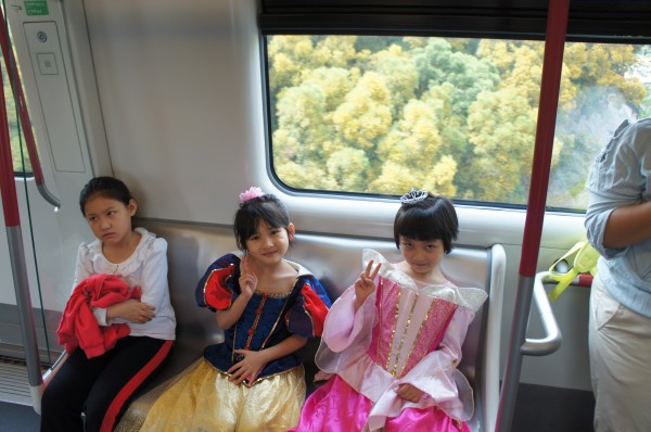 We took the metro to head to Lantau Island. We were headed to the Big Buddha, but these girls were going to Hong Kong Disney