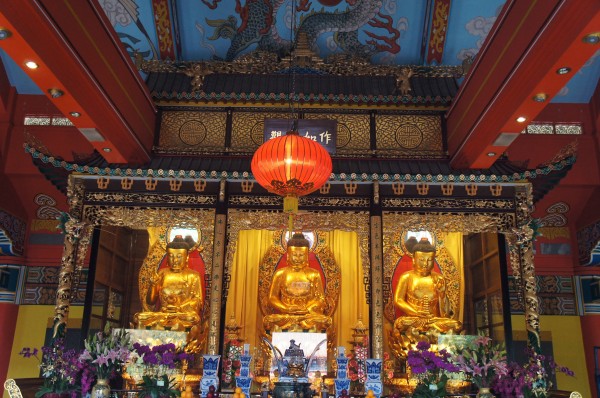 Across from the Big Buddha is the Po Lin Monastery. Here are statues of Buddha as Yesterday, Today & Tomorrow