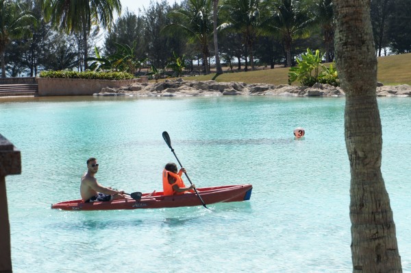 Matt took Kalani kayaking for the first time in one of the pools of the Empire while Mason and I hung out at the kids pool/playground.