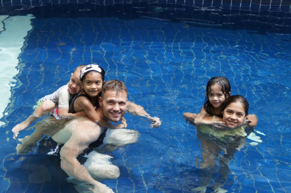 We spent our first afternoon swimming with our cousins at the Radisson Hotel pool