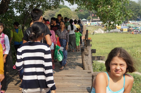 We went to U Bein Bridge which was super busy and crowded