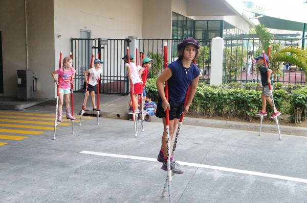 She is pretty good at stilts
