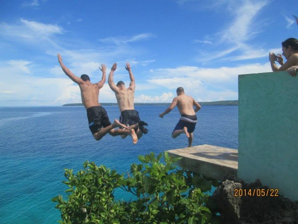 3-man jump from the platform at Salagdoong