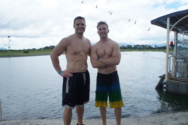 Matt and Drew spent some brother time wakeboarding