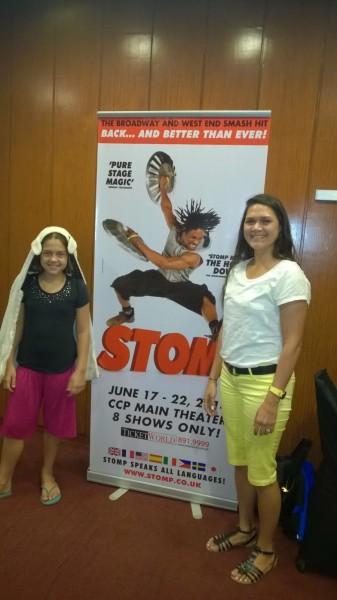 Evening out with Kalani to watch the performance STOMP