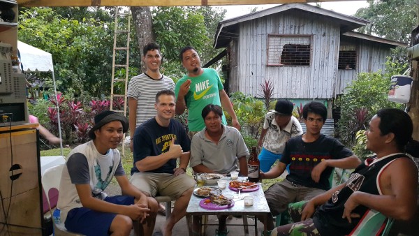 We went to the province to celebrate our cousin's 1st birthday party and all of these guys wanted a photo with Matt and Robbie before we left.