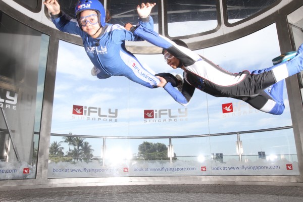 iFly Skydiving Experience was awesome. It is for 7 year olds and older, so Matt, Tia & Kalani participated.