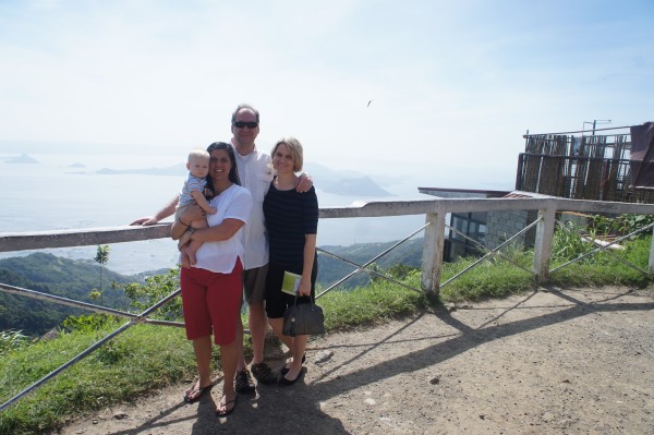 I took them to Tagaytay so they could see the countryside. Here we are with Taal volcano in the background.