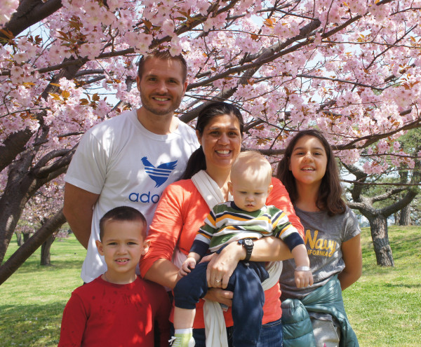 We came to Japan to see the Cherry Blossom Trees and we had beautiful weather for a family photo.
