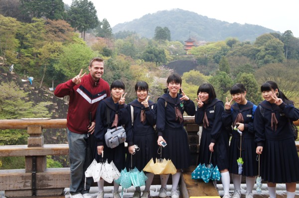 We saw various school students at the tourist places we were visiting. Matt decided to make them all smile and take a photo with a group of school girls.