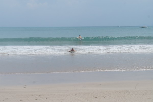 The dads did boogie boards and had some pretty decent size waves.