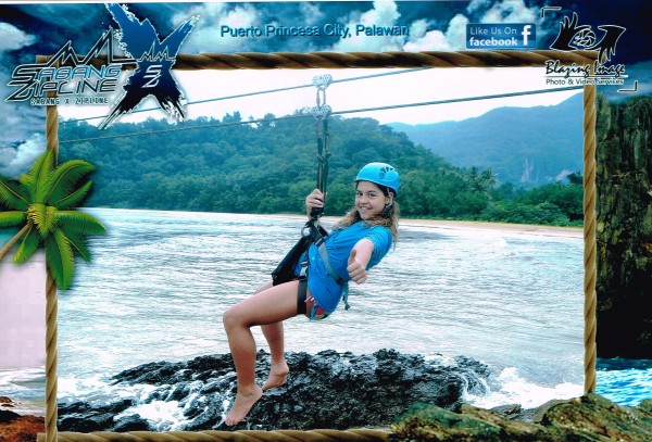 Kalani got to ride the zipline by herself and we bought the photo the company took of her.