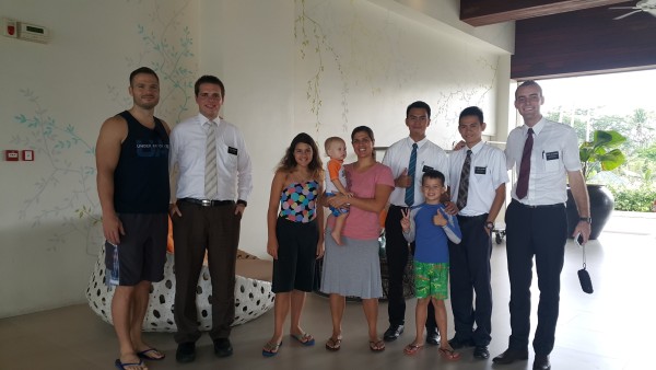 We started off the morning having breakfast at the resort and then saw these four LDS missionaries. We paid for their breakfast buffet. 
