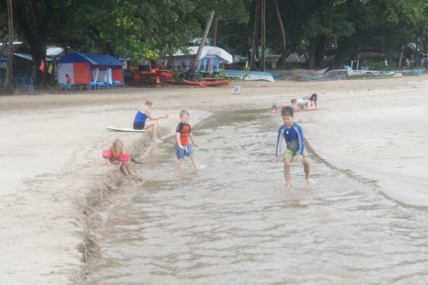 After a huge downpour, we all decided to go swimming. The kids really liked this trench and spent a good portion of their time here.