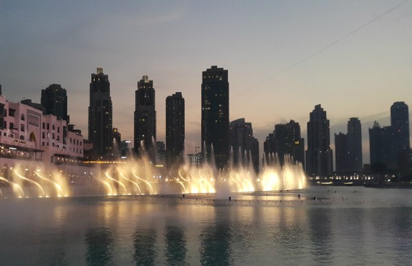 Duabi Mall fountain show is only about 7 minutes, but was fun to watch and to see Blake enjoy the lights, music and water.