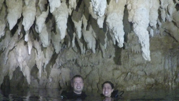Our couple photo inside Chandelier Cave