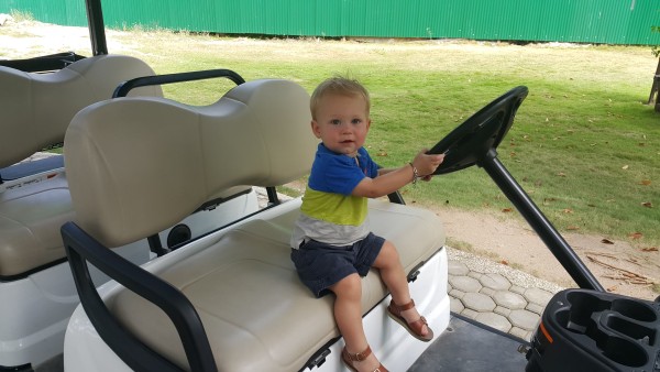 Blake liked the golf carts that we came across often and had to sit in them and "drive" for a while.